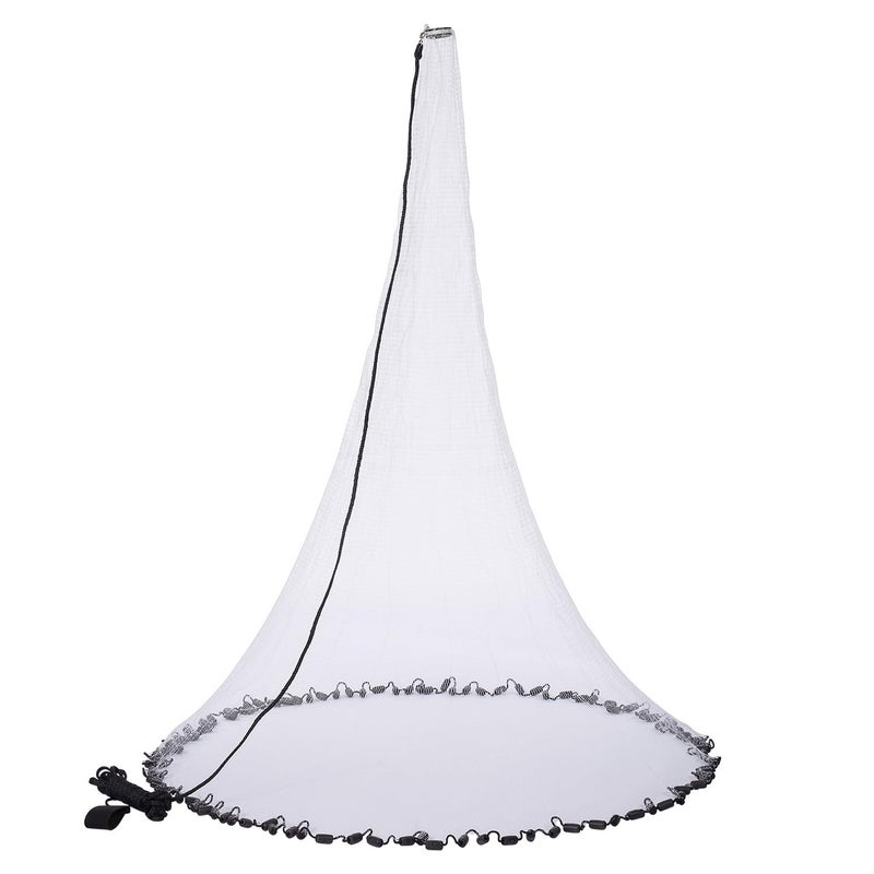 BASSDASH American Saltwater Fishing Cast Net 3/8 1/4-Inch Mesh 4ft 6ft 8ft Radius, 1-Pound Per Foot, for Bait Fish with Utility Bucket Casting - Image 2
