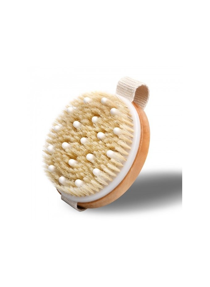 bath brush,Dry Brushing Body Brush, Body Shower Scrubber for Smooth Skin, Bath Brush Body Exfoliator Brush Remove Dead Skin - Round Design - Image 1