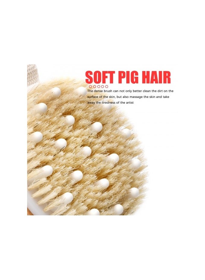 bath brush,Dry Brushing Body Brush, Body Shower Scrubber for Smooth Skin, Bath Brush Body Exfoliator Brush Remove Dead Skin - Round Design - Image 3