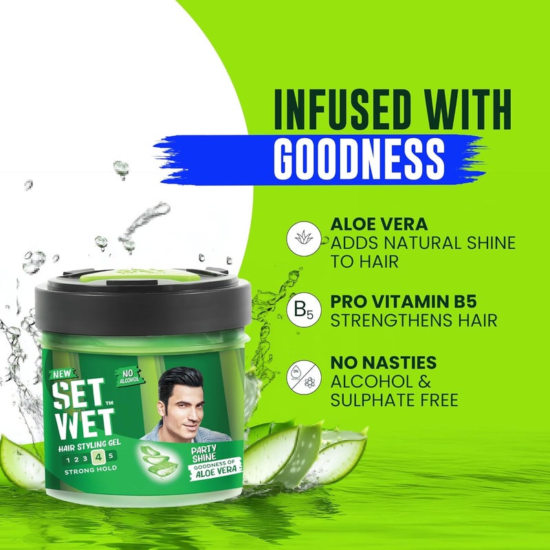 SET WET Set Wet Styling Hair Gel for Men Party Shine 100gm Strong Hold High Shine For Short to Medium Hair No Alcohol No Sulphate - Image 4