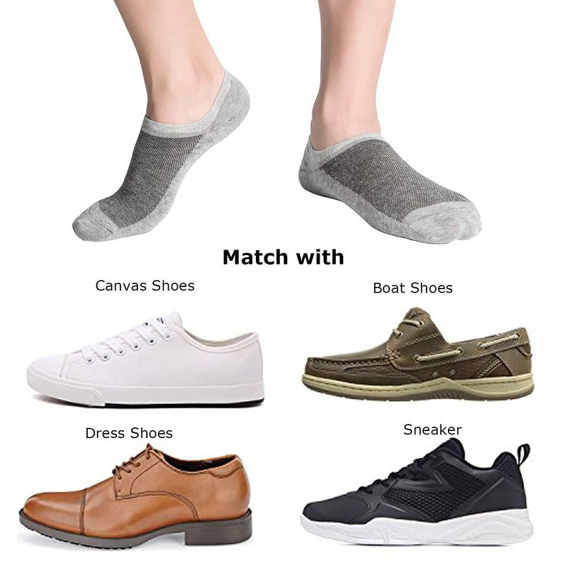 SIXDAYSOX No Show Socks Men 6 pack Low Cut Invisible Ondo Non Slip Socks for Loafer Flats Sneakers 9-11 - Image 2