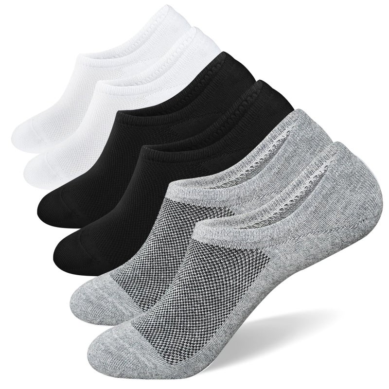 SIXDAYSOX No Show Socks Men 6 pack Low Cut Invisible Ondo Non Slip Socks for Loafer Flats Sneakers 9-11 - Image 1