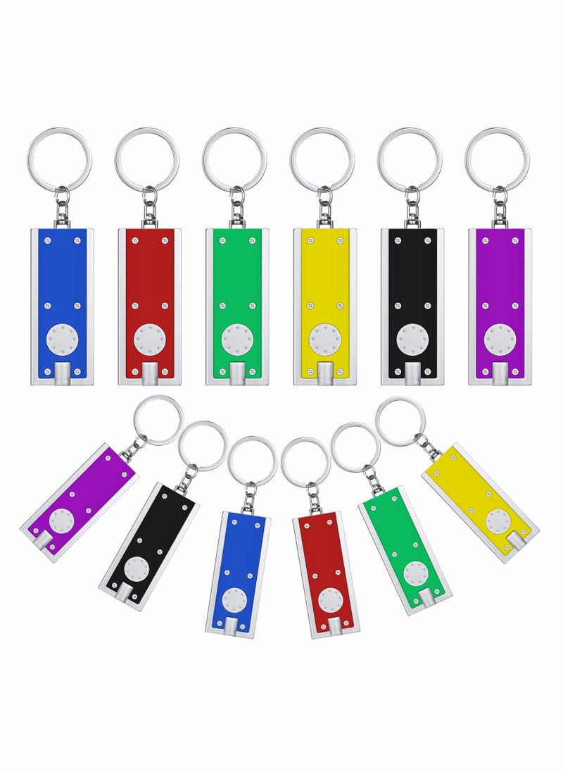 Mini LED Keychains Tiny Light Torch Flashlight Key Ring Dog Collar Light in Assorted Colors Portable Key Chain Flash Light for Camping Outdoor Equipment  12 PCS - Image 1
