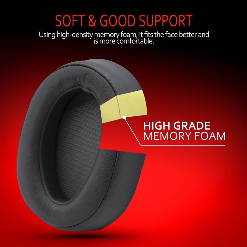 Krone Kalpasmos Replacement Earpads for Sony WH-H900N h.Ear on 2 & Sony MDR-100ABN Headphones, Sony Headphone Cushions Compatible with Sony 900N, Sony WH H900N earpads with Soft Foam Leather(Grey) - Image 4