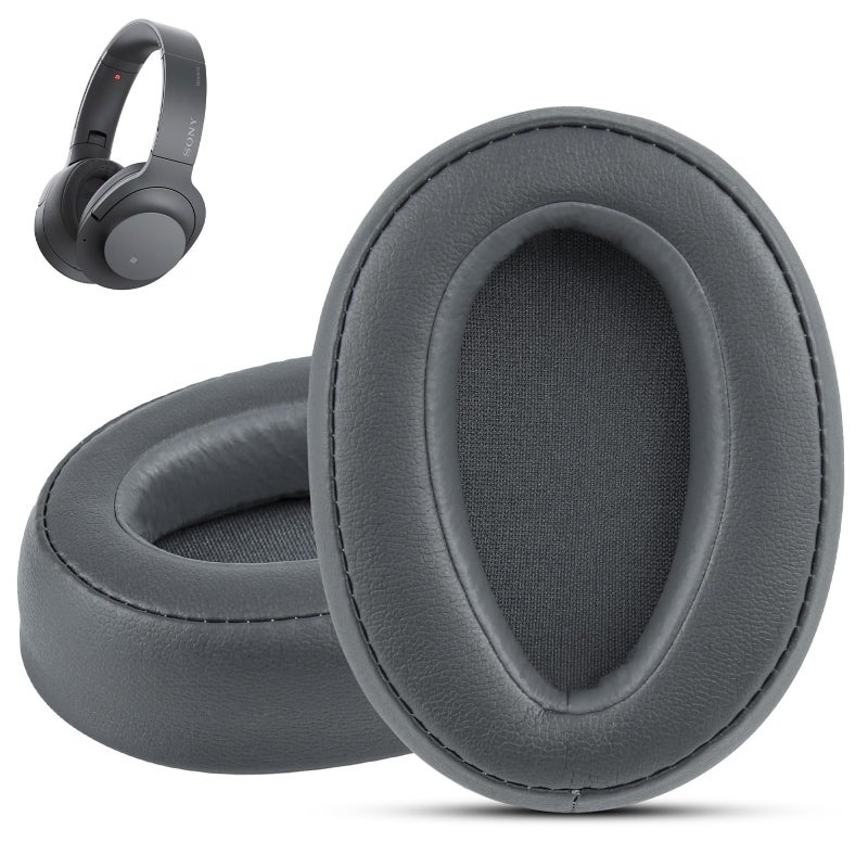 Krone Kalpasmos Replacement Earpads for Sony WH-H900N h.Ear on 2 & Sony MDR-100ABN Headphones, Sony Headphone Cushions Compatible with Sony 900N, Sony WH H900N earpads with Soft Foam Leather(Grey) - Image 1