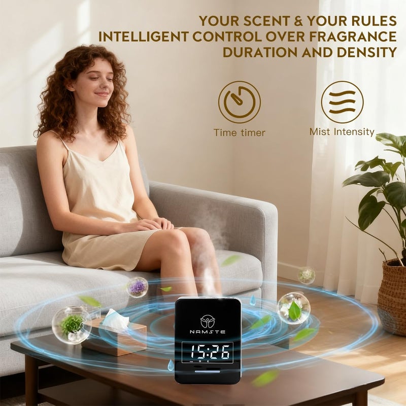 NAMSTE Aroma Diffuser,Smart Scented Diffuser,300ML Waterless Aromatherapy Aromatic Devices Machine Fragrance Diffuser for Room, Business, Office, Spa Room(Black) - Image 2