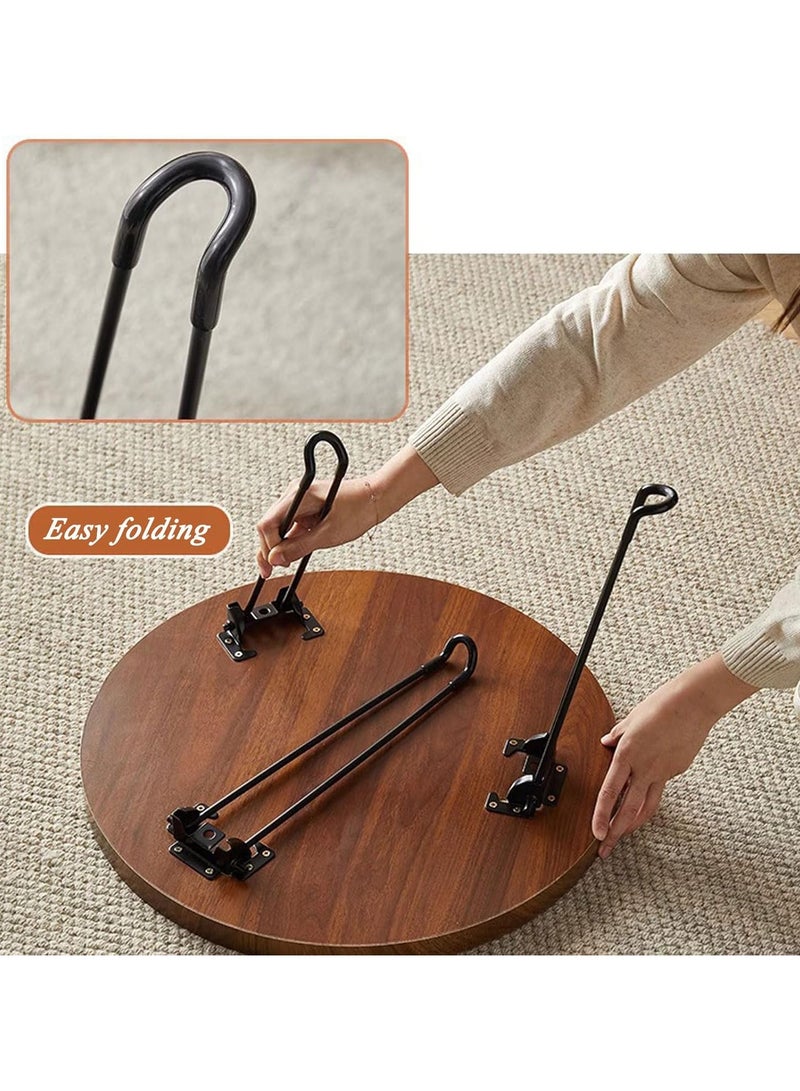 DubaiGallery طقم طاولات قهوة من 2، طاولة قهوة دائرية، طاولة جانبية للأريكة، طاولة قهوة بجانب السرير مع قاعدة معدنية، غرفة النوم، المكتب المنزلي - Image 2