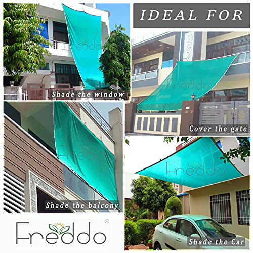 FREDDO FREDDO HDPE Fabric Cotton Webbing Sun Shade Sails 7580 Protection from Sun UV Rays Ideal for Car Parking Outdoor Garden Balcony Patio Green Color 20 ft x 40 ft Pack of 1 Piece  - Image 5