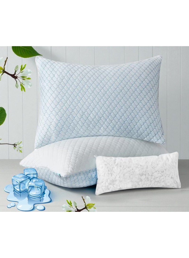 أميريكان لينين وسادة إسفنجية فاخرة مريحة من ميموري فوم - مقاس كينج، مريحة وقابلة للتعديل | دعم ناعم لمن ينامون على جانبهم أو ظهرهم أو في أوضاع متعددة | وسادة جل فاخرة مضادة للحساسية، قابلة للتهوية، مع غطاء قابل للإزالة والغسل - Image 1