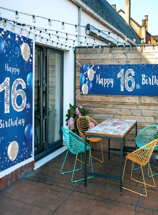 PAKBOOM Happy 16th Birthday Door Cover Porch Banner Sign Set - 16 Years Old Birthday Decoraions Party Supplies for Men - Blue - Image 4