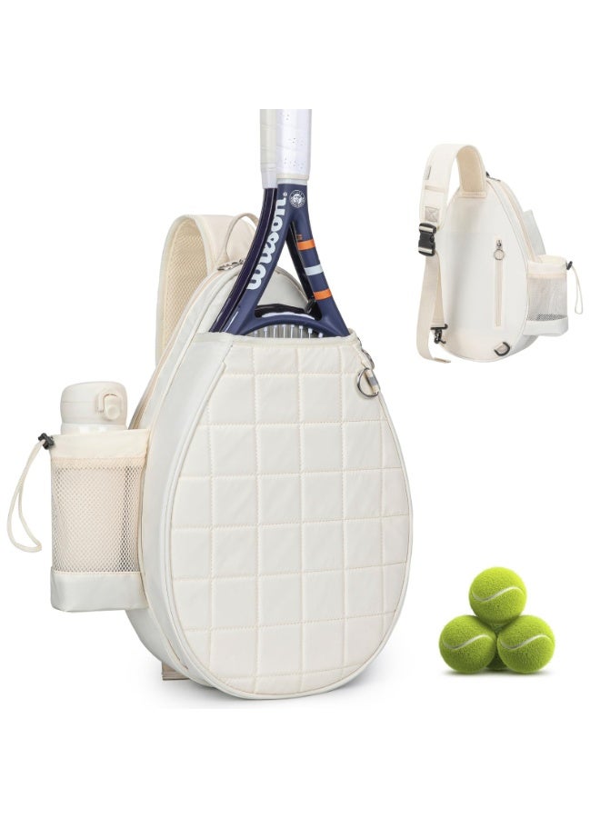 Tennis bag, tennis backpack, can hold 2 rackets, quilted crossbody shoulder bag, large capacity waterproof crossbody bag with security pocket, suitable for men and women. - Image 1