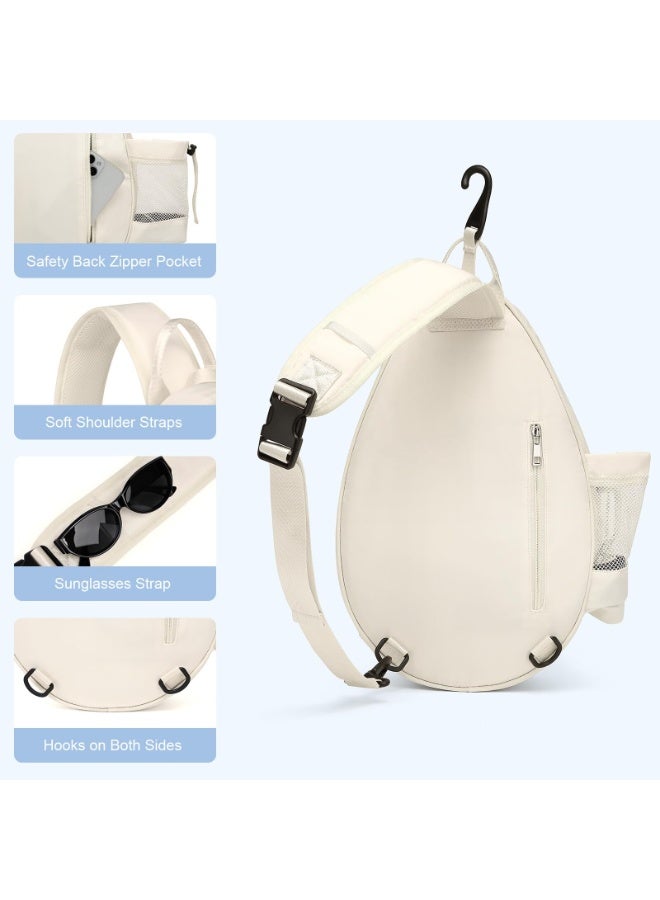 Tennis bag, tennis backpack, can hold 2 rackets, quilted crossbody shoulder bag, large capacity waterproof crossbody bag with security pocket, suitable for men and women. - Image 3