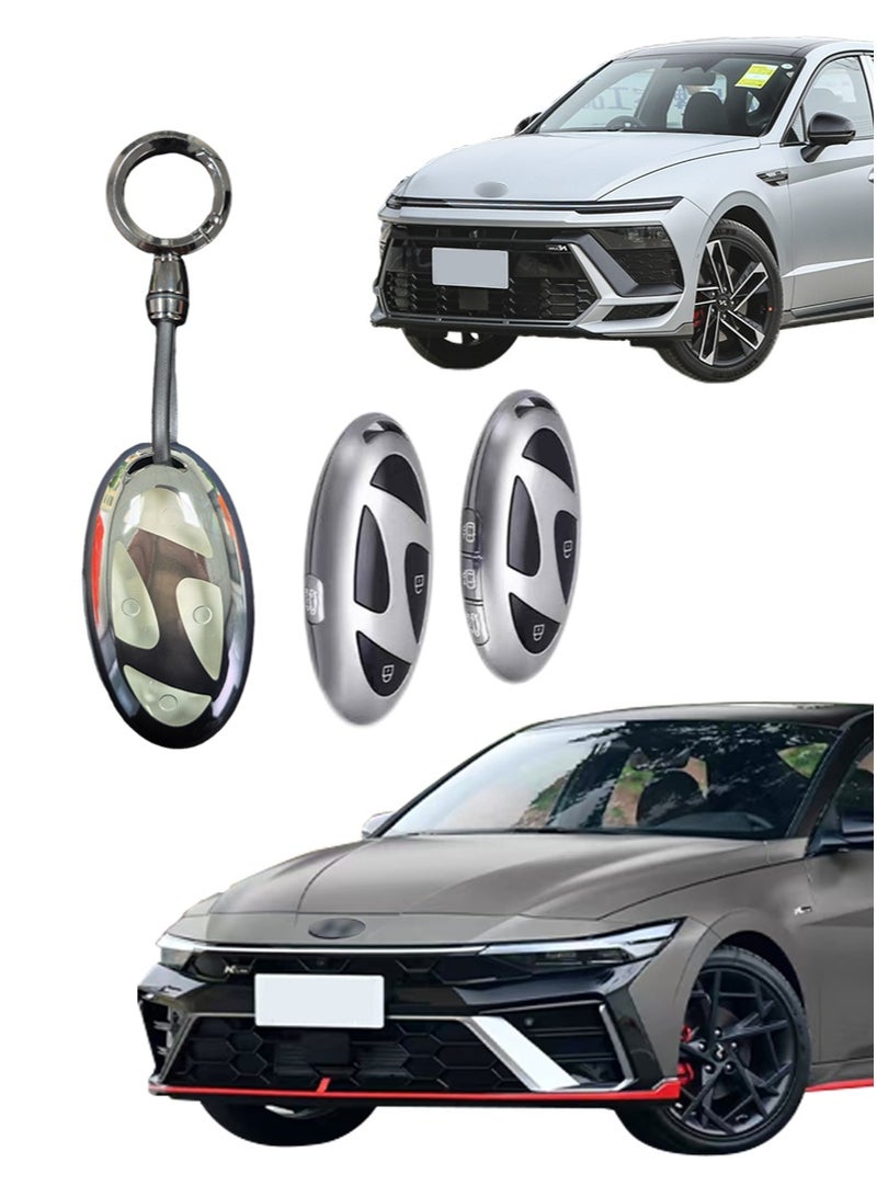 Hyundai new car key protective shell professional design carbon fiber style fashion sports designed for modern cars. - Image 1