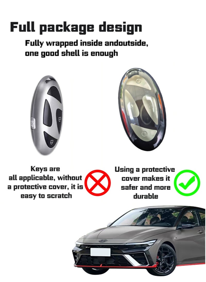 Hyundai new car key protective shell professional design carbon fiber style fashion sports designed for modern cars. - Image 2