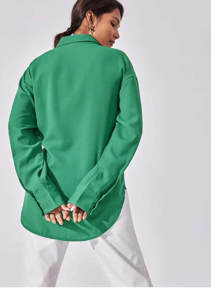 The Label Life Button-Down Front Tie Shirt