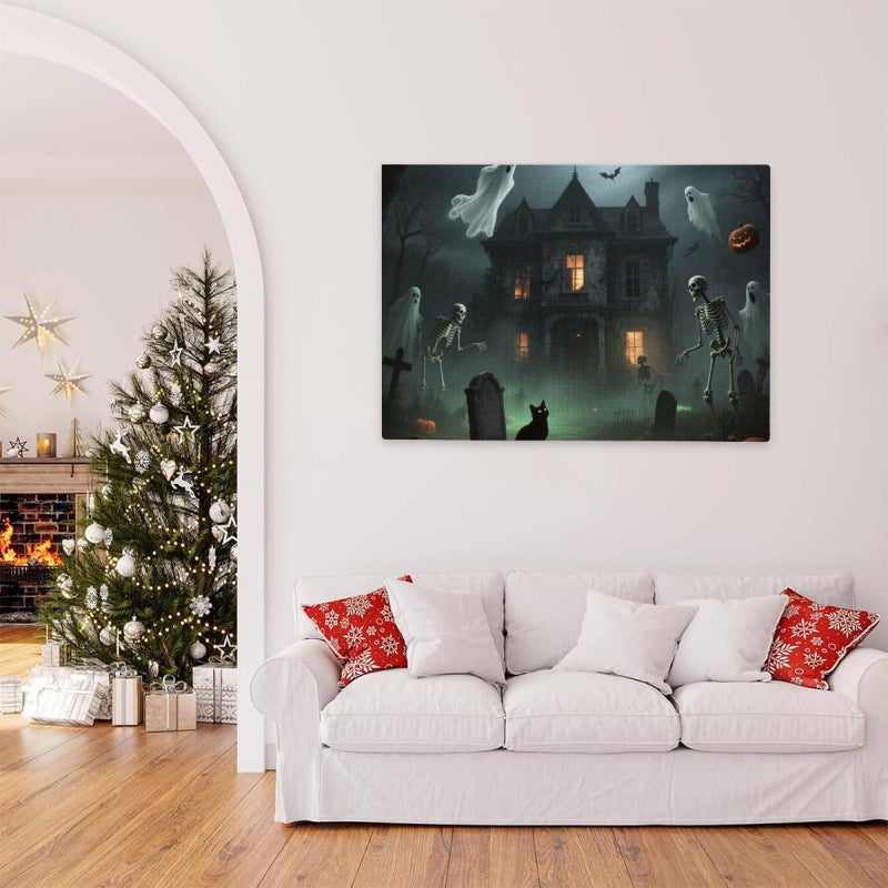500 Pieces Jigsaw Puzzle For Adults Haunted House Black Cat Ghost Horror Large Difficult Cool Holiday Puzzle - Image 5