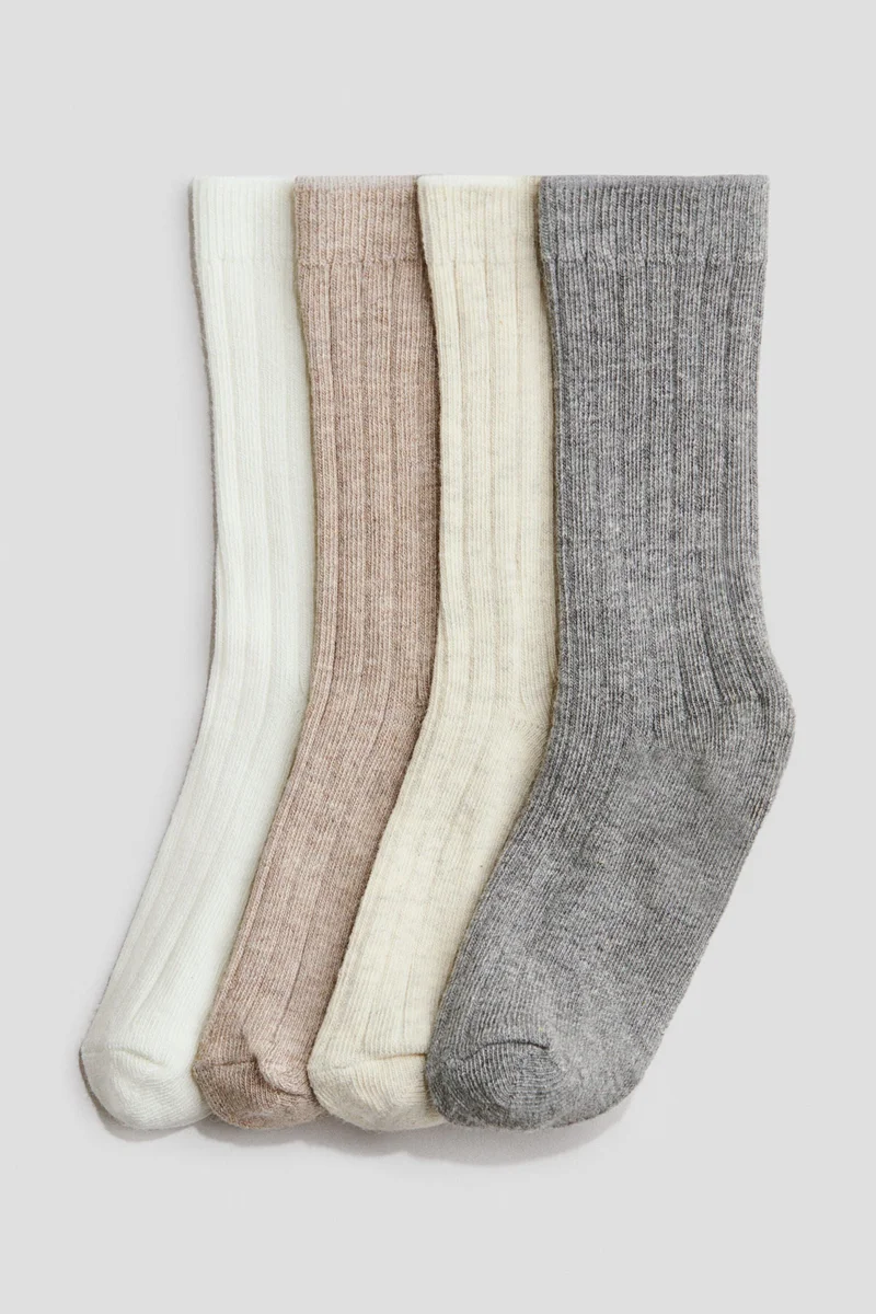 H&M 4-pack rib-knit tights