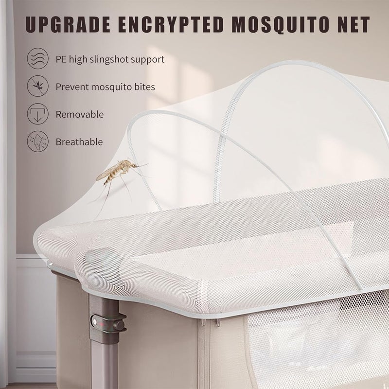 DUOMI Bassinet Cover with Two-Way Zipper,Portable Bassinet Mosquito Net Cover,Bassinet Cover for Cats to Keep Pets Out(White) - Image 3