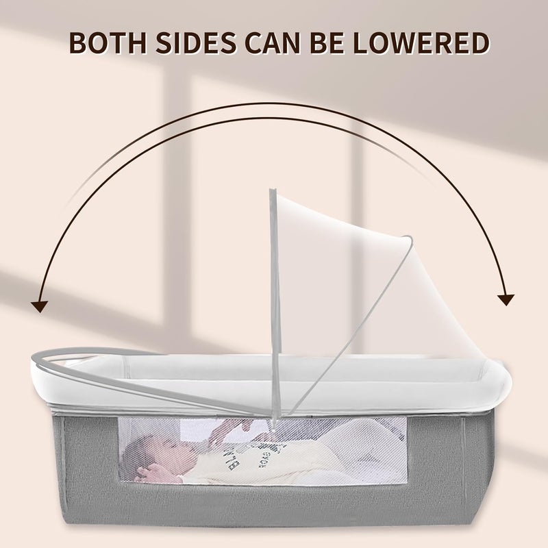 DUOMI Bassinet Cover with Two-Way Zipper,Portable Bassinet Mosquito Net Cover,Bassinet Cover for Cats to Keep Pets Out(White) - Image 4