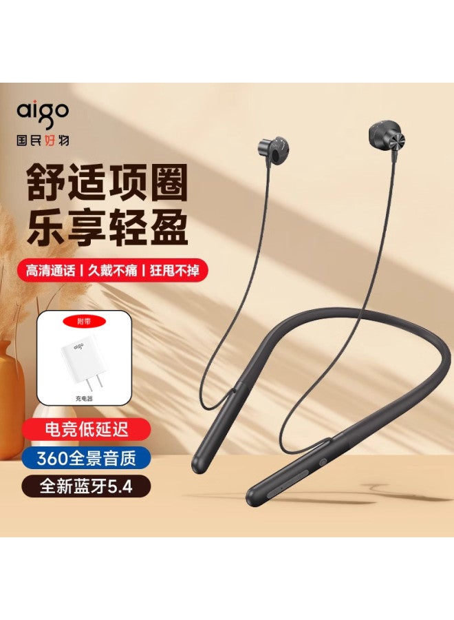 aigo Neckband Bluetooth Earphones, Collar Neck-hanging Semi-in-ear Sports Headphones, High-fidelity Sports Earphones - Image 2
