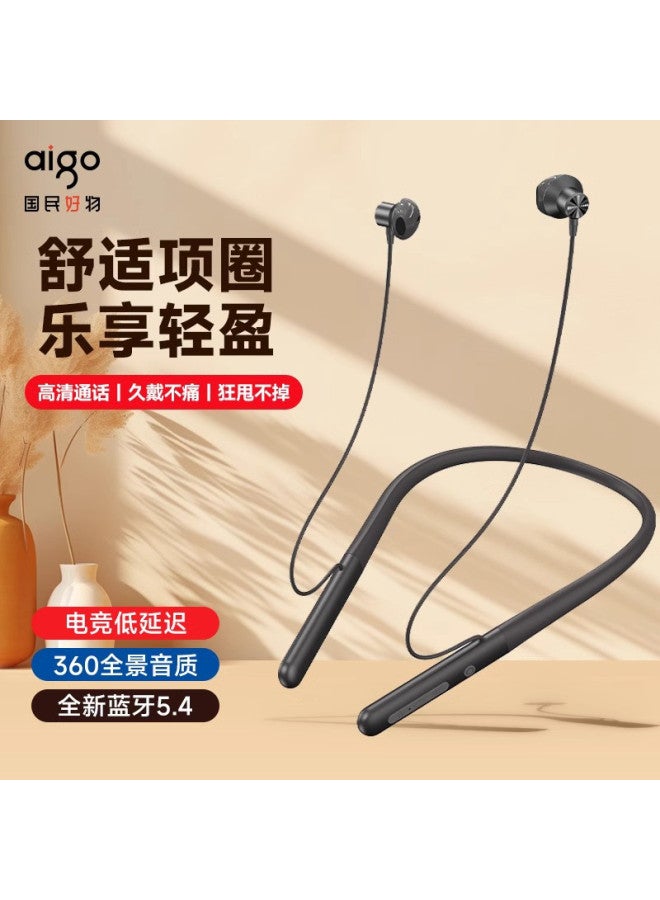 aigo Neckband Bluetooth Earphones, Collar Neck-hanging Semi-in-ear Sports Headphones, High-fidelity Sports Earphones - Image 3