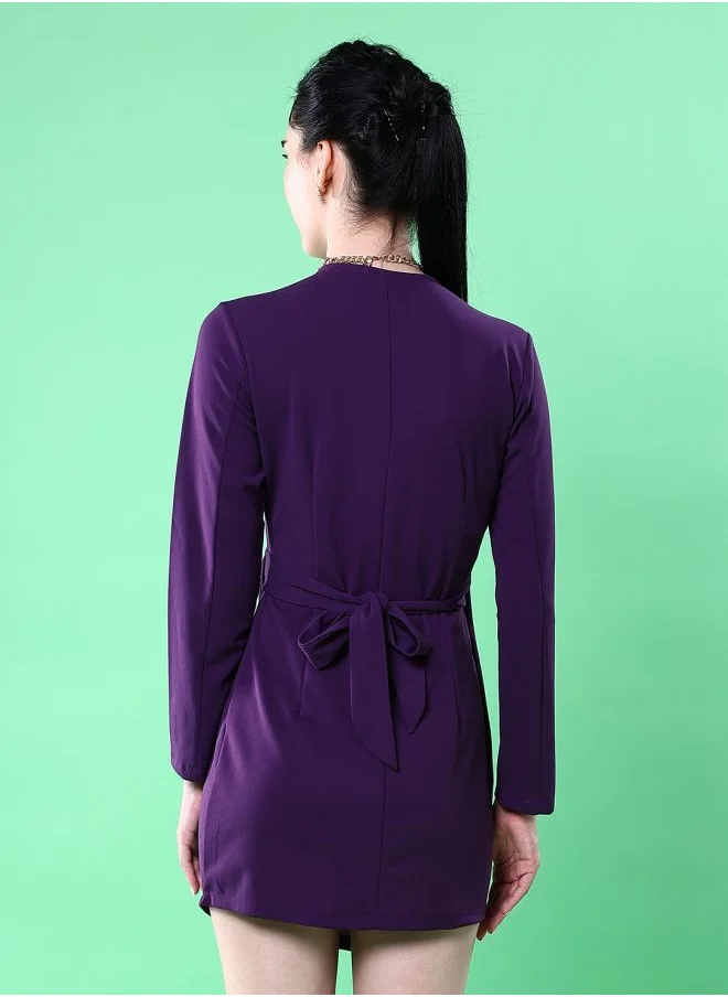 Freehand Women Fitted Casual Solid Wrap Dress