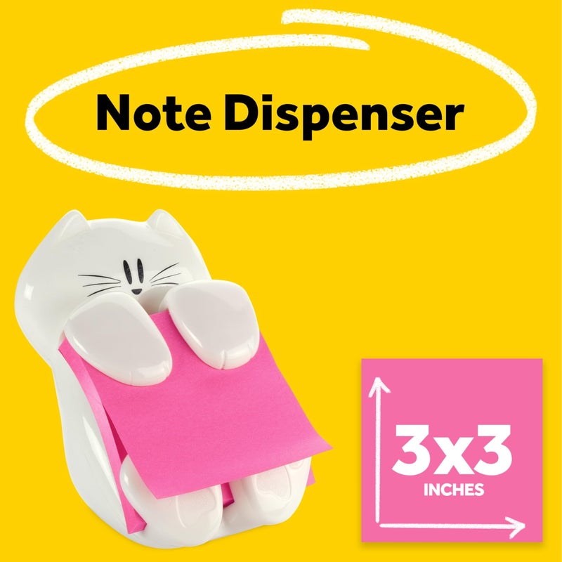 Post-it Pop-up Note Dispenser Cat Design 3x3 in 1 Dispenser/Pack (CAT-330 White) - Image 3