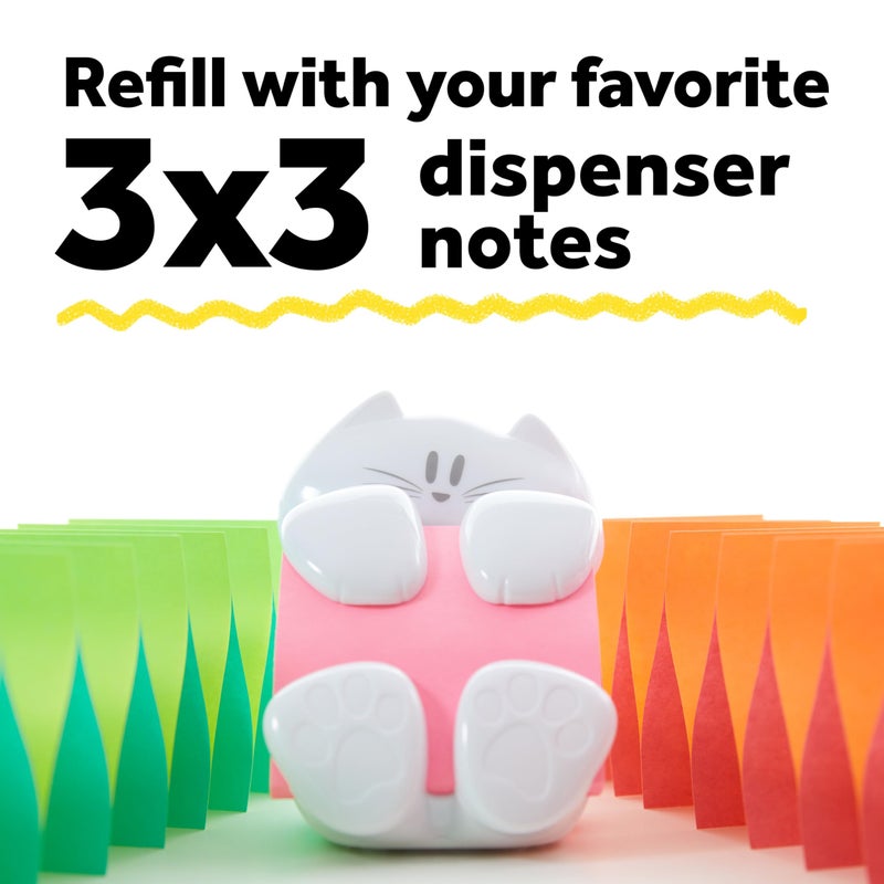 Post-it Pop-up Note Dispenser Cat Design 3x3 in 1 Dispenser/Pack (CAT-330 White) - Image 5