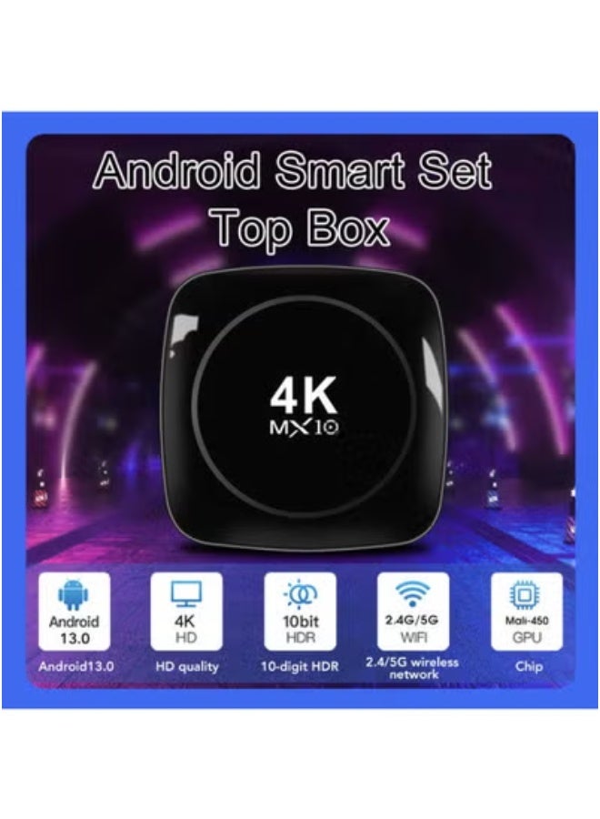MX10 MX10 Android 4K Ultra HD Smart TV Box with Dual-Band WiFi (2.4G+5G), Bluetooth, HDMI, USB & AV Output – High-Performance Quad-Core Android Set Top Box for IPTV, YouTube, Netflix, Apps, Gaming & Home Theater – Media Streaming Player for TV & Multimedia  - Image 5