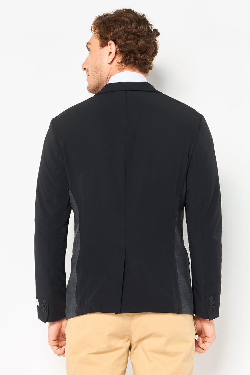 SELECTED Men Regular Fit Chambray Semi Formal Blazer, Multicolor - Image 4