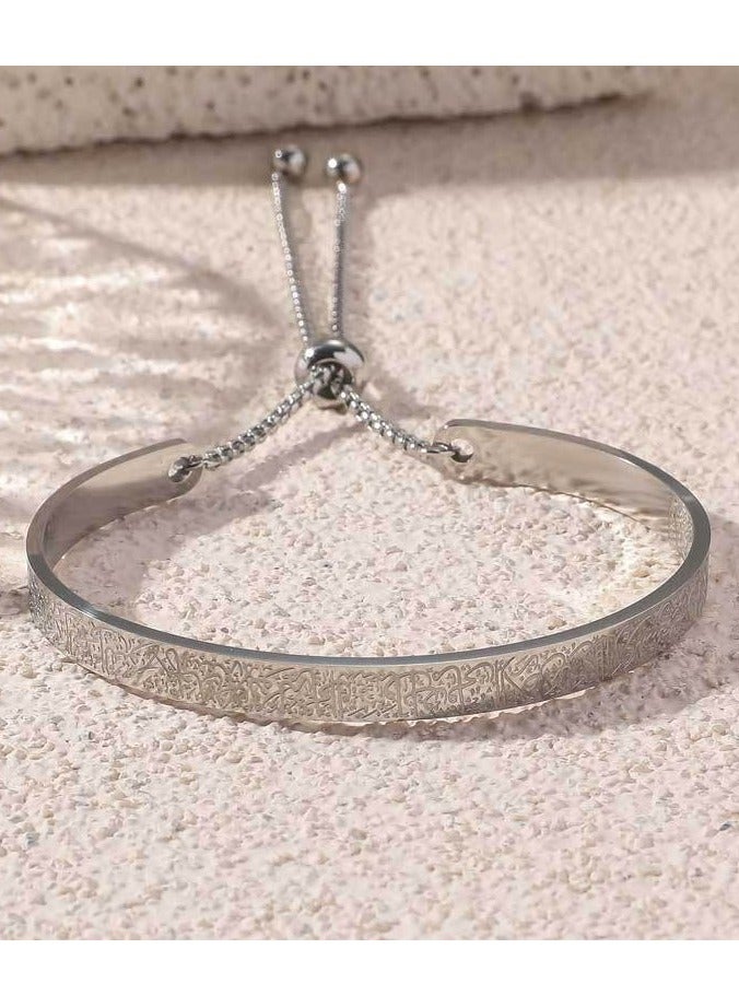Mark Fairwhale Vintage Stainless Steel Carved C-Shaped Open Men's And Women's Bracelet  - Image 1