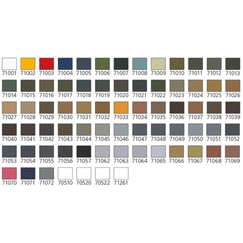 Vallejo فاليجو - مجموعة ألوان أساسية لنماذج الهواء | مجموعة طلاء أكريليك فاخرة | مجموعة ألوان تاريخية جاهزة للرسم بالهواء | صندوق تخزين محمول للهوايات | 72 زجاجة × 17 مل. (0.57 أونصة سائلة) و 3 فرش مرفقة - Image 3