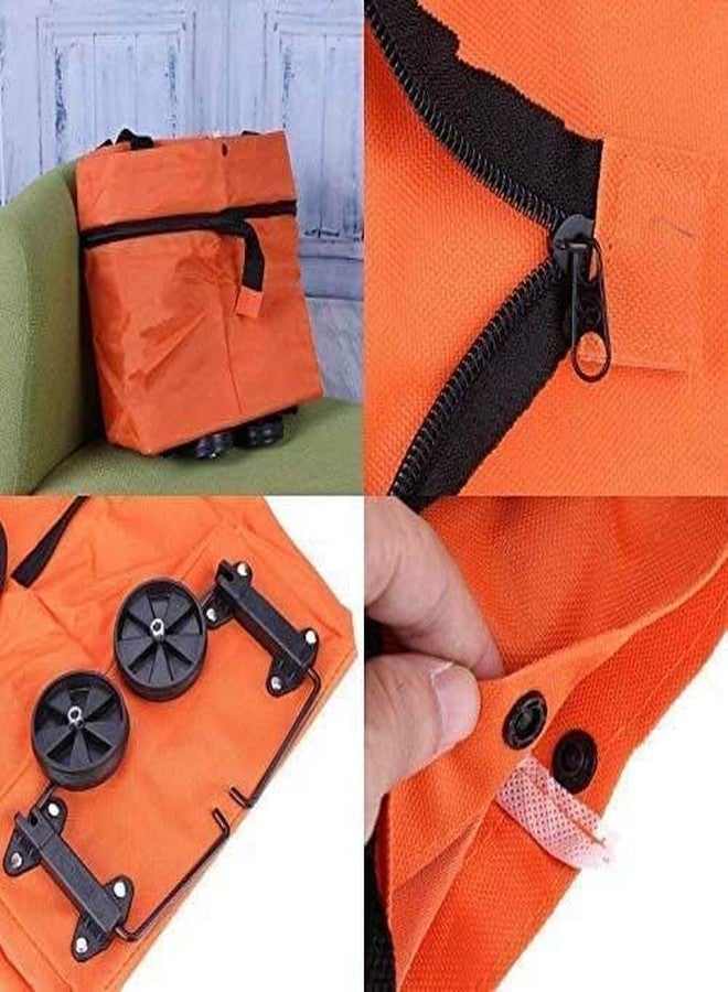 PHILBENT Foldable Shopping Trolley Bag with Wheels Folding Travel with Wheels Folding Travel Luggage Bag Vegetable, Grocery - Image 4