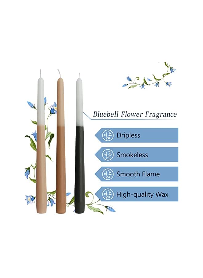 Green Tiger Wild Bluebell Scent Color Taper Candles | Luxury Handmade Dip Dye Scented Stick Candles | Long Dinner Candle for Wedding Home Decor - 6 Pack Set - Image 3