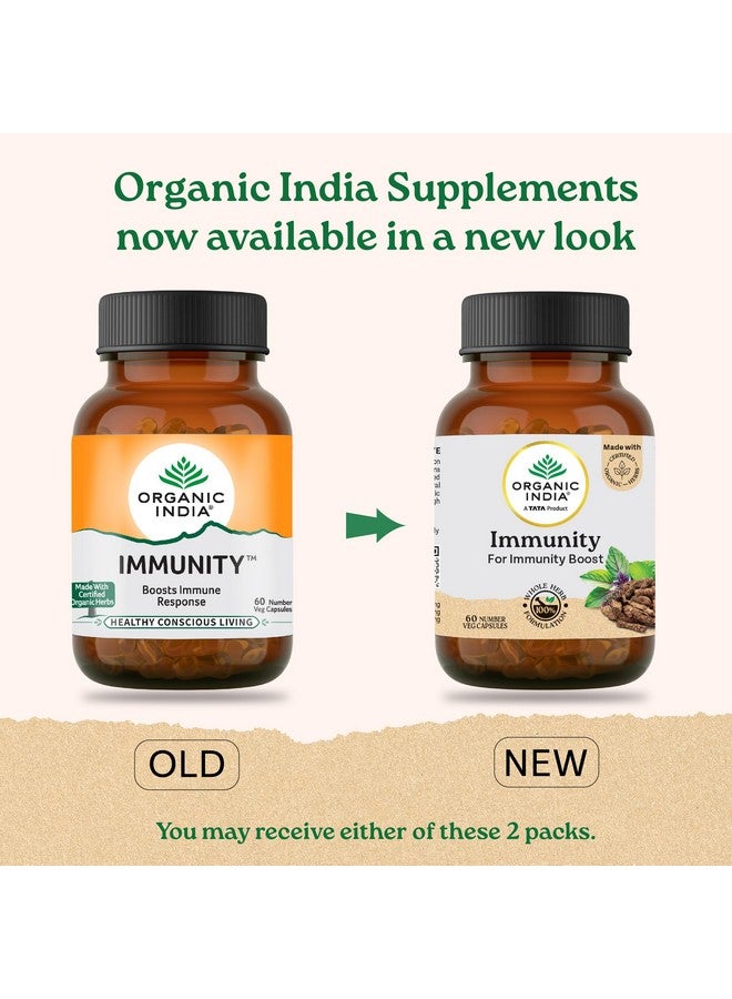 Organic India منتج تاتا - مناعة الهند العضوية - 60 كبسولة نباتية، يساعد في تعزيز استجابة المناعة ضد الأمراض، تخفيف من البرد والسعال والإنفلونزا وغيرها من التهابات الجهاز التنفسي، معتمد من GMP وNPOP عضوي. - Image 2