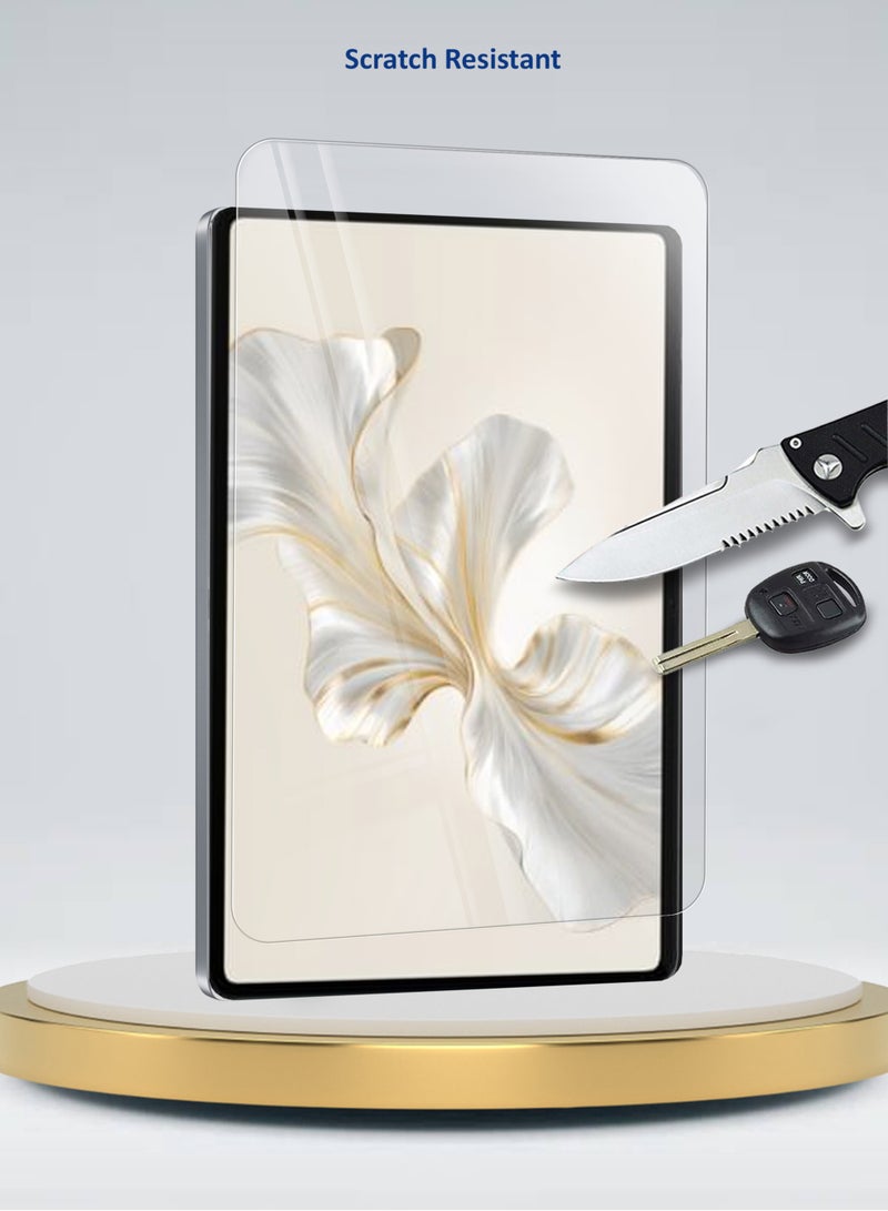 دبليو تيك واقي شاشة زجاجي بحواف منحنية من سلسلة بريميوم بغطاء كامل لهاتف هونر باد 9 مقاس 12.1 بوصة 2023 شفاف - Image 4