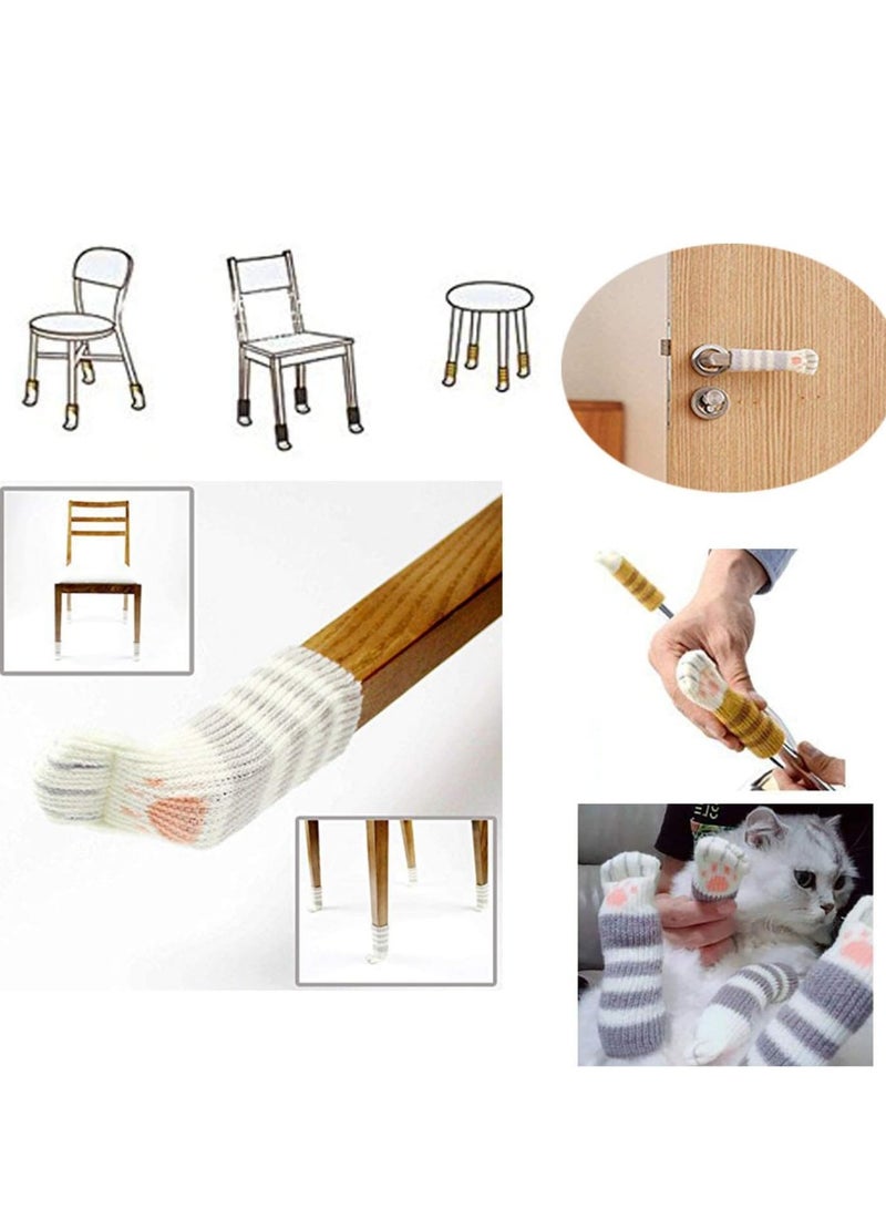 KASTWAVE Chair Leg Socks, 36 Pieces Cat's Paw Furniture Socks Non-slip Chair and Table Knitted Socks High Elasticity Silent Furniture Sock Pad Door Handle Gloves Hardwood Floor Protectors (9 Colors) - Image 2