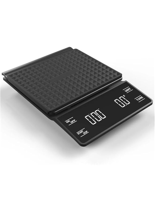 بيوينتي ميزان قهوة مع مؤقت بقدرة 3 كيلوجرام/0.1 جرام دقة عالية لقياس القهوة للتحضير اليدوي والإسبريسو، مع شاشة LED خلفية، ميزان قهوة إلكتروني للمطبخ لقهوة التحضير اليدوي مع مؤقت - Image 1