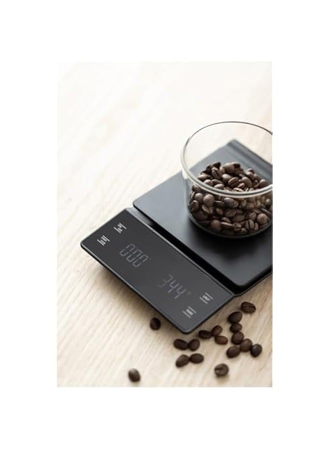 بيوينتي ميزان قهوة مع مؤقت بقدرة 3 كيلوجرام/0.1 جرام دقة عالية لقياس القهوة للتحضير اليدوي والإسبريسو، مع شاشة LED خلفية، ميزان قهوة إلكتروني للمطبخ لقهوة التحضير اليدوي مع مؤقت - Image 5