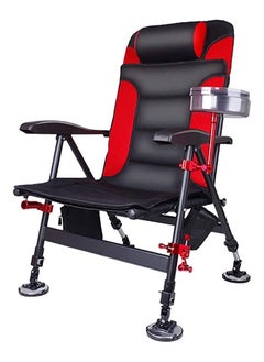 Folding Fishing Chair Recliner Camping Chair Heavy Outdoor Picnic Fishing Ergonomic Seat Adjustable Backrest And Leg Multi-Functional Fishing Rack With Storage Bags