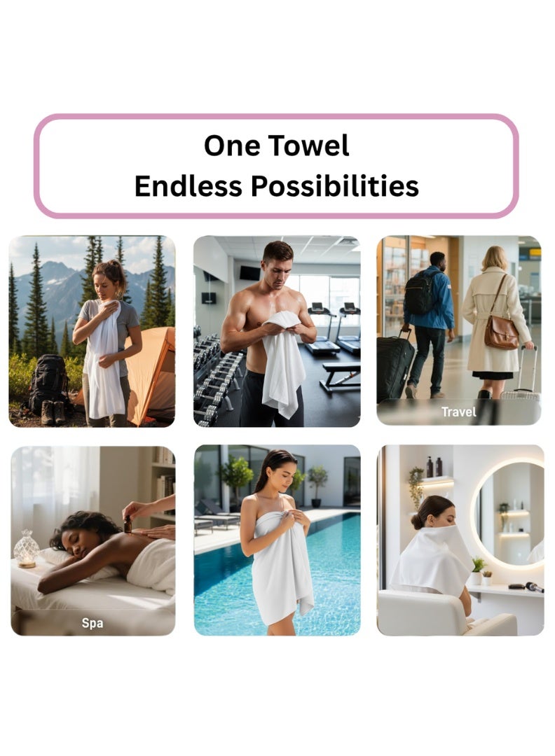 30-Pack Extra Large Disposable Towels 80x160cm, Non-Woven Highly Absorbent Disposable Bath Towels with Lint-Free, Eco-Friendly Disposable Beach Towel for Travel, Spa, Salon & Camping - Image 5