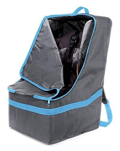 Zohzo Zohzo Car Seat Travel Bag Adjustable Padded Backpack for Car Seats Car Seat Travel Tote Gray with Black Trim 