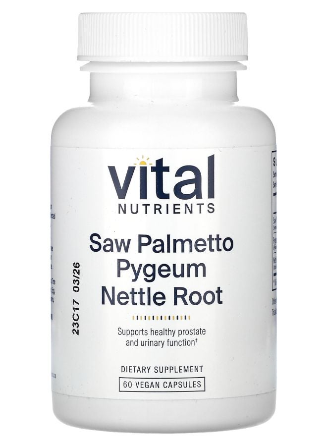 Vital Nutrients Saw Palmetto Pygeum Nettle Root 60 Vegan Capsules