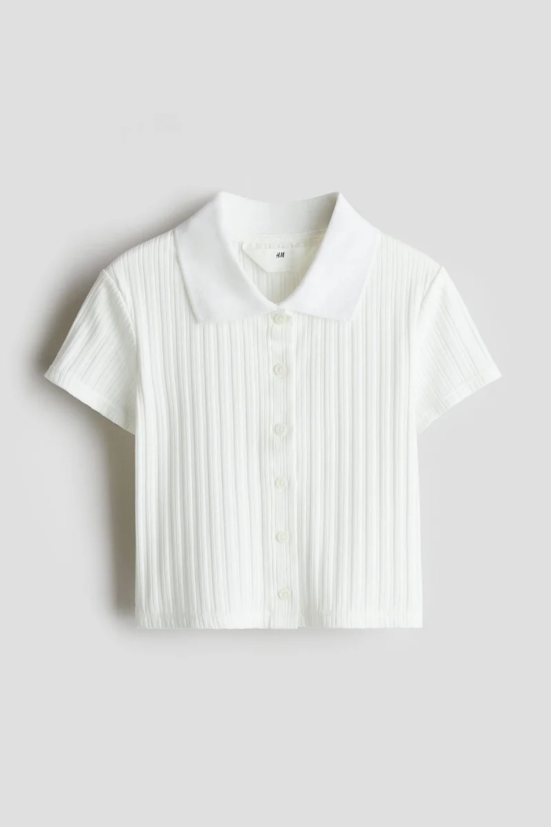 اتش اند ام بلوزة من خامة مرنة