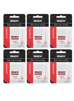 REACH REACH Waxed Dental Floss, Cinnamon, Plaque Remover for Teeth, Shred Resistant, Floss Slides Smoothly, Easy to Use, Waxed, Deep Cleaning Teeth, Oral Care, PFAS Free, for Adults & Kids, 6 Pack, 55 yd  - Image 1