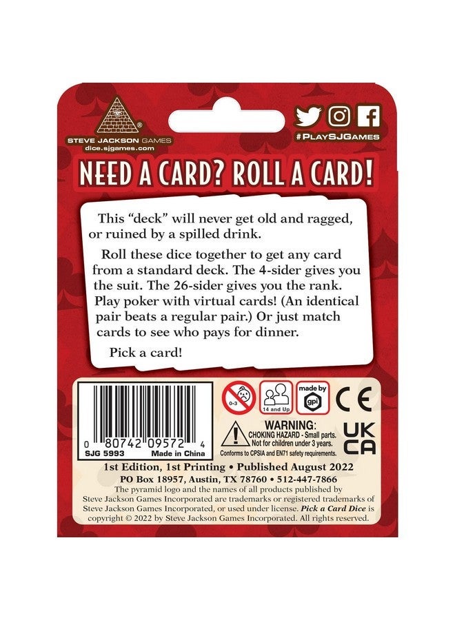 STEVE JACKSON GAMES Pick a Card Dice - Image 3