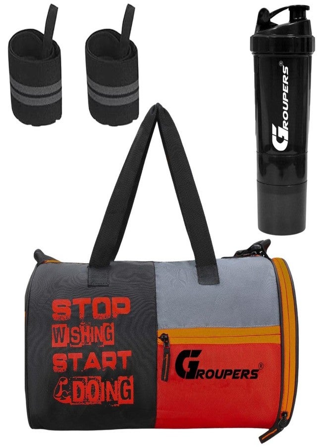 GROUPERS SWSD Duffel Bag l Gym Bags lWrist Band Support l Gym Shaker Bottle- 700 ML (Black) - Image 1