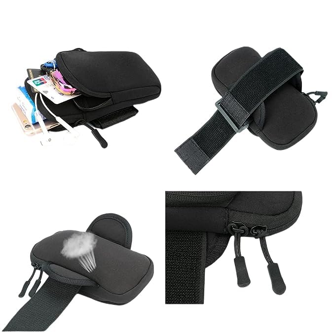 AIG Unisex Universal Sports Arm Band for Mobile | Arm Band Phone Holder for Running | Compatible Upto 6.5" Inch Mobile Phones - Deep Black - Image 3