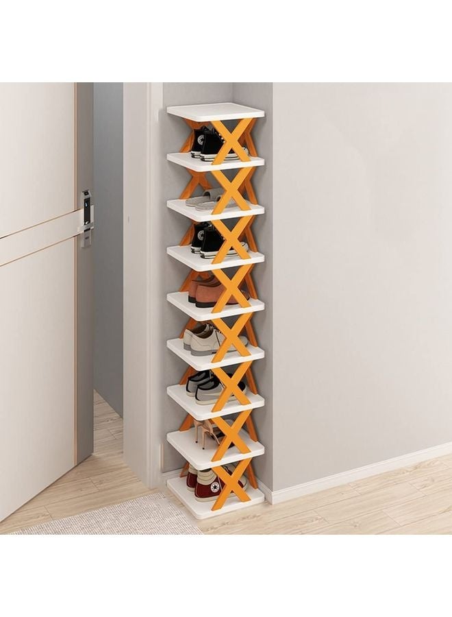 هومستر منظّم رافعة الحذاء من الزاوية للمساحات الصغيرة، برج الحذاء الرأسي النحيف لمدخل الباب الوقوف الحر، رصيف تخزين الحذاء البلاستيكي الضيق - Image 1