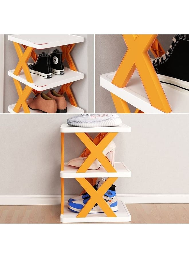هومستر منظّم رافعة الحذاء من الزاوية للمساحات الصغيرة، برج الحذاء الرأسي النحيف لمدخل الباب الوقوف الحر، رصيف تخزين الحذاء البلاستيكي الضيق - Image 4